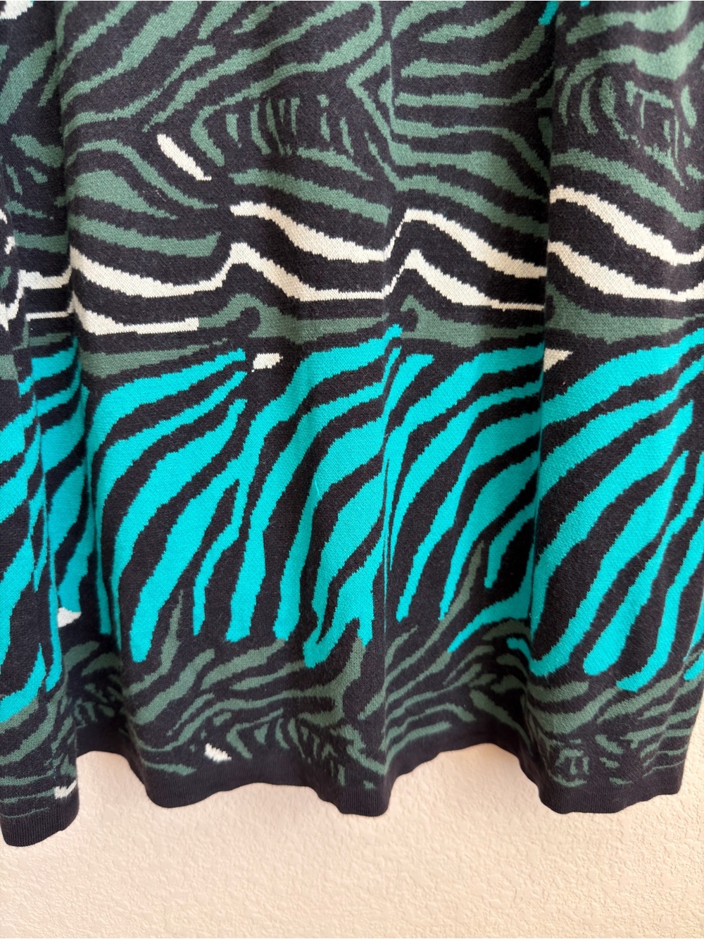 Banana Republic Issa London Collection Zebra Viscose Knit Tank Dress XL Teal - Picture 14 of 14